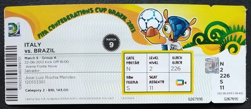 Biglietto fifa confed cup - cup, 2013
